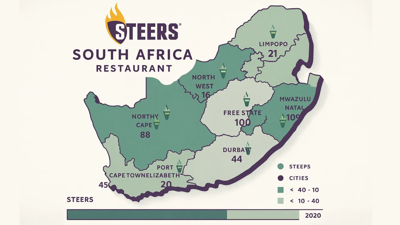 how many Steers stores are there in South Africa