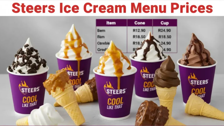 Steers Ice Cream Menu Prices South Africa